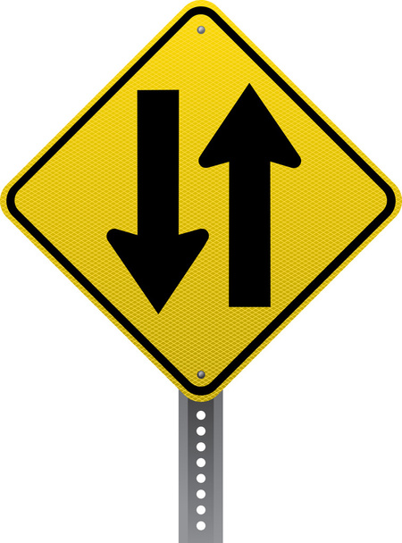 Two way traffic sign - Vector, Image