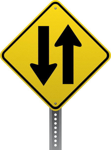 Two-way traffic sign - Vektör, Görsel