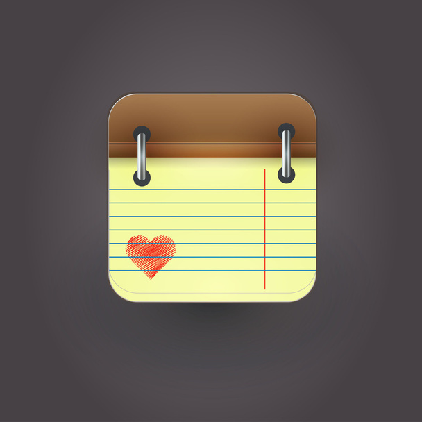 User interface notepad icon - Διάνυσμα, εικόνα