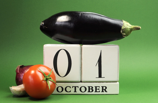 Calendrier des dates pour le 1er octobre, Journée mondiale des végétariens
 - Photo, image