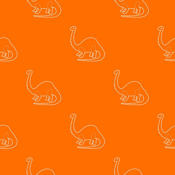 Apatosaurus dinosaur pattern vector orange - Вектор,изображение