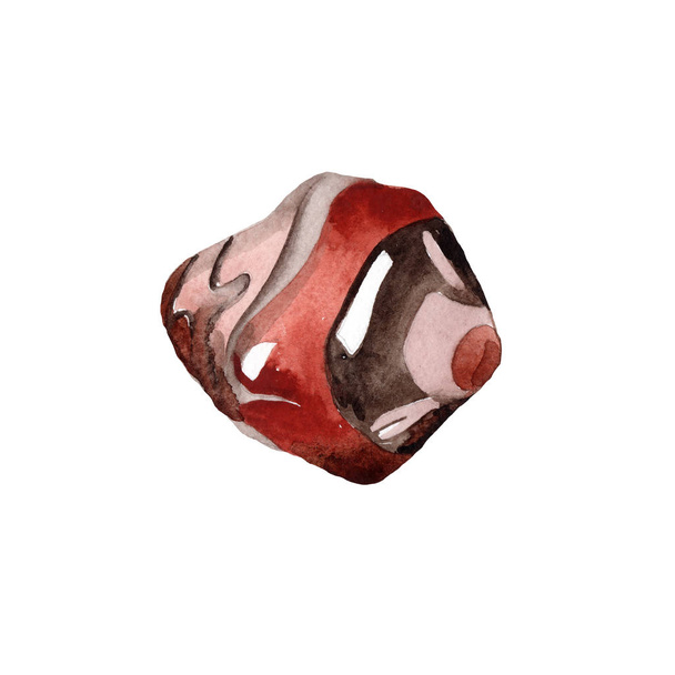 Semiprecious stone jewelry mineral. Watercolor background illustration set. Isolated gem illustration element. - Photo, Image