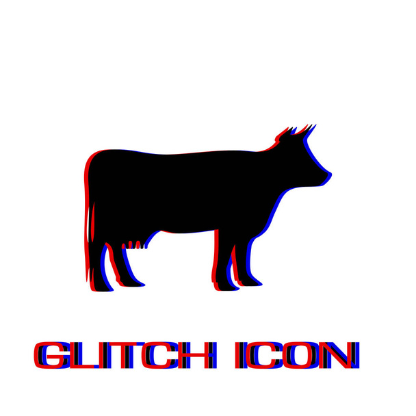 Cow icon flat - Vector, Image