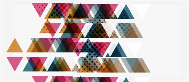 Banner con diseño geométrico de triángulo de mosaico multicolor sobre fondo blanco. Textura abstracta. plantilla de diseño de ilustración vectorial
. - Vector, imagen