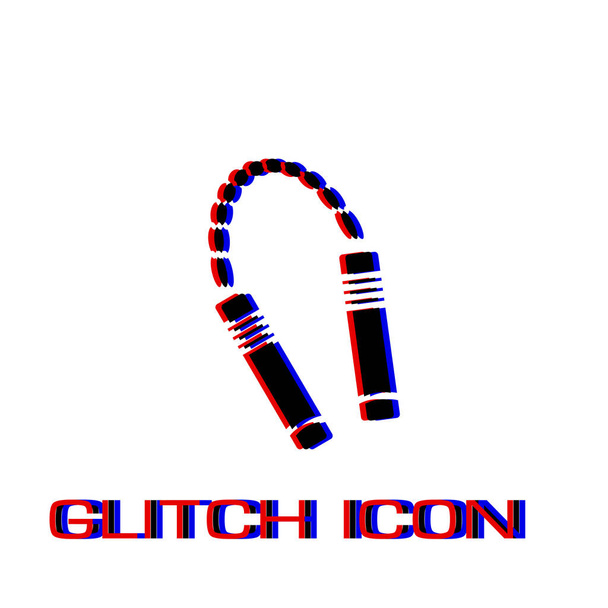 Nunchuck icon plat - Vector, afbeelding