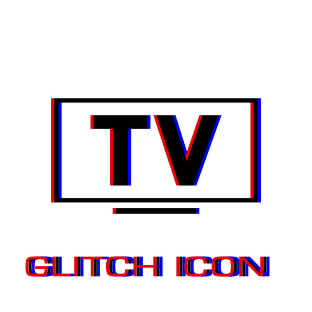 TV pictogram plat - Vector, afbeelding