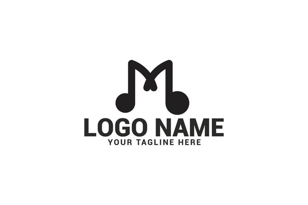 Carta m design do logotipo da música. Isolado sobre fundo branco
. - Vetor, Imagem