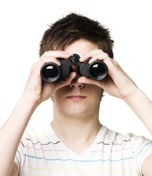 Man with binocular - Photo, Image