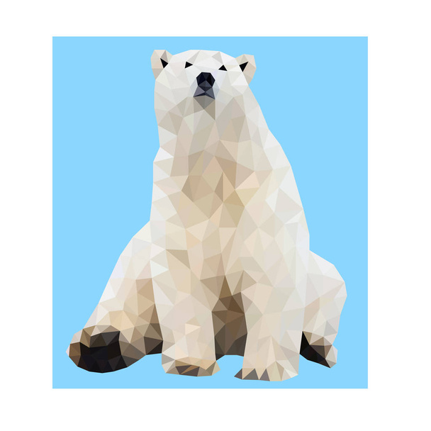 Polígono vector lindo oso polar
 - Vector, Imagen