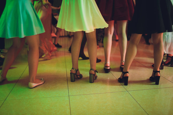 Close up of elegant female legs walking away. - Fotografie, Obrázek