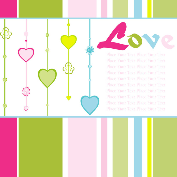 Hanging colorful love background - Вектор, зображення