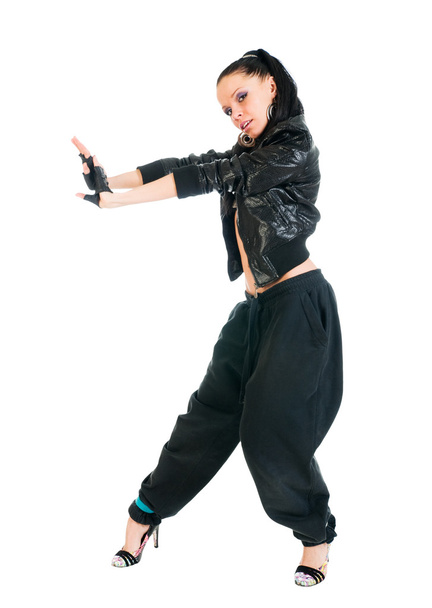 Active hip-hop dancer on white - Fotó, kép