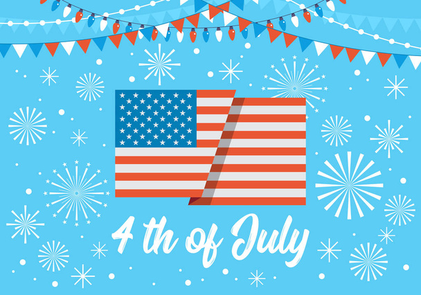 4th of July banner design - Vector, Image