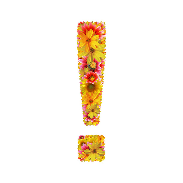 Flowers exclamation mark - Фото, изображение