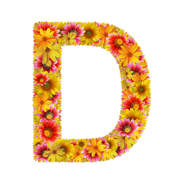 Flowers letter D - Φωτογραφία, εικόνα