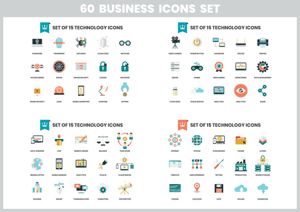 Conjunto de iconos de negocio para negocios, marketing, gestión
 - Vector, Imagen