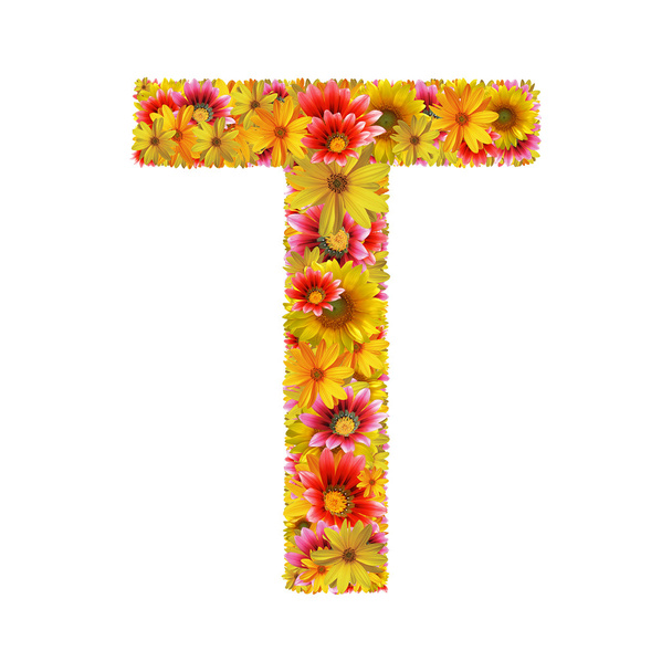 Flowers letter T - 写真・画像