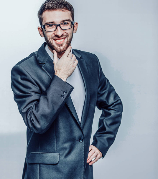 portrait of a successful lawyer in a business suit on a white ba - Fotografie, Obrázek