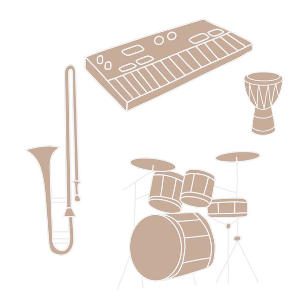 Vector illustration musical instruments - Vector, Image