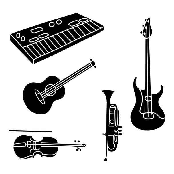 Vector illustratie muziekinstrumenten - Vector, afbeelding