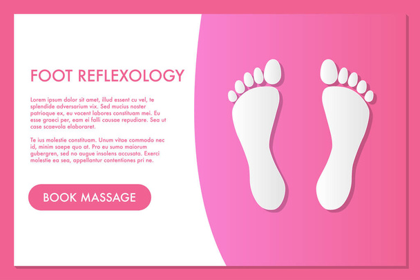 foot massage banner for advertising pink color - Vector, Image