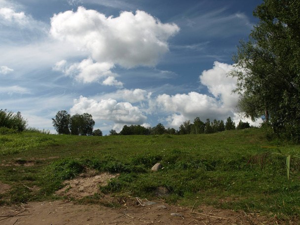 пейзаж с деревьями и голубым небом, латвия
 - Фото, изображение