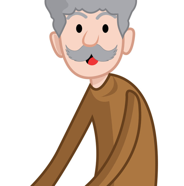 Adulte âgé marchant en sweat-shirt
 - Vecteur, image