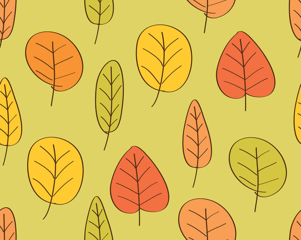 Autumn simple seamless pattern for textile, wallpapers, gift wrap and scrapbook. - Вектор, зображення