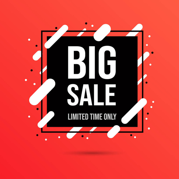 Big sale social media banner template. Shopping low price deals, huge discount for customers promotional flat vector poster layout. Store promo campaign, special offers for clients advertising - Wektor, obraz