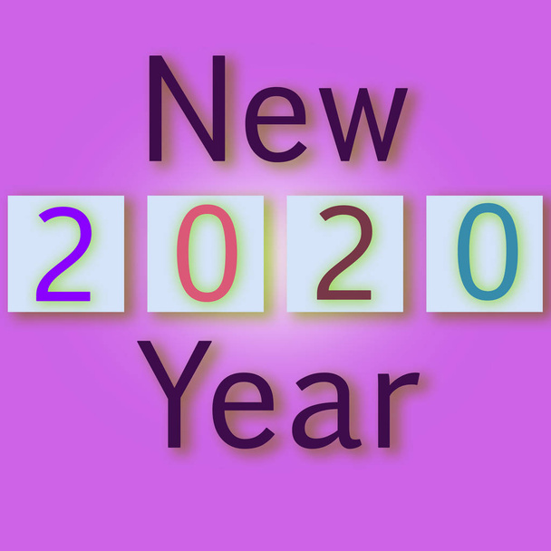 Ευτυχισμένο το νέο έτος 2020. Η χρονιά του αρουραίου. Εικόνα - Φωτογραφία, εικόνα