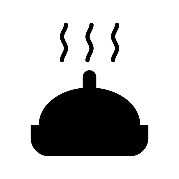 schöne heiße Speisen Glyphe schwarzes Symbol - Vektor, Bild