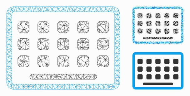 Keyboard Vector Mesh Wire Frame Model and Triangle Mosaic Icon - Vector, Image