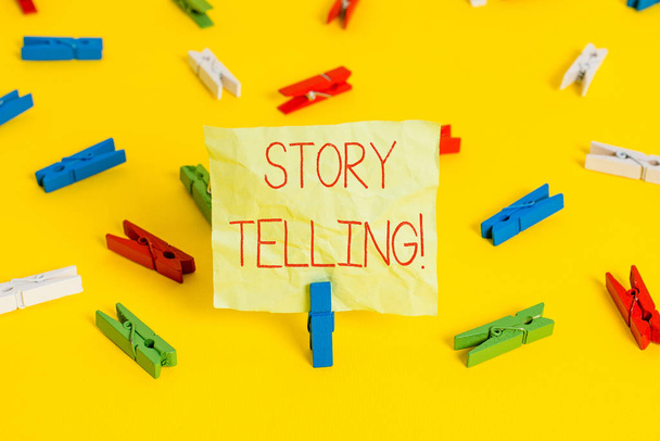 Ecriture conceptuelle montrant Storytelling. Business photo texte activité écrire des histoires pour les publier au public
. - Photo, image