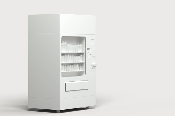 El modelo blanco de la máquina expendedora con fondo blanco, representación 3d
. - Foto, imagen