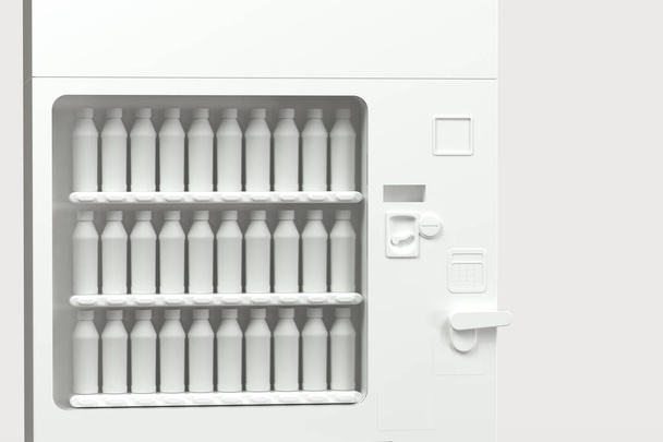 El modelo blanco de la máquina expendedora con fondo blanco, representación 3d
. - Foto, Imagen
