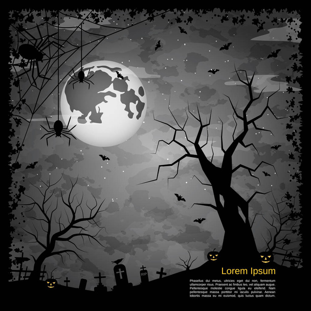 Halloween beängstigend Nacht Vektor Hintergrund - Vektor, Bild