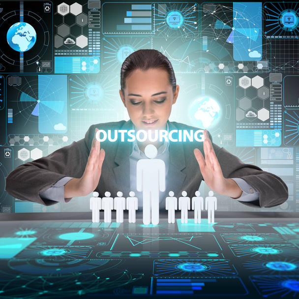Concept of outsourcing in modern business - Photo, Image