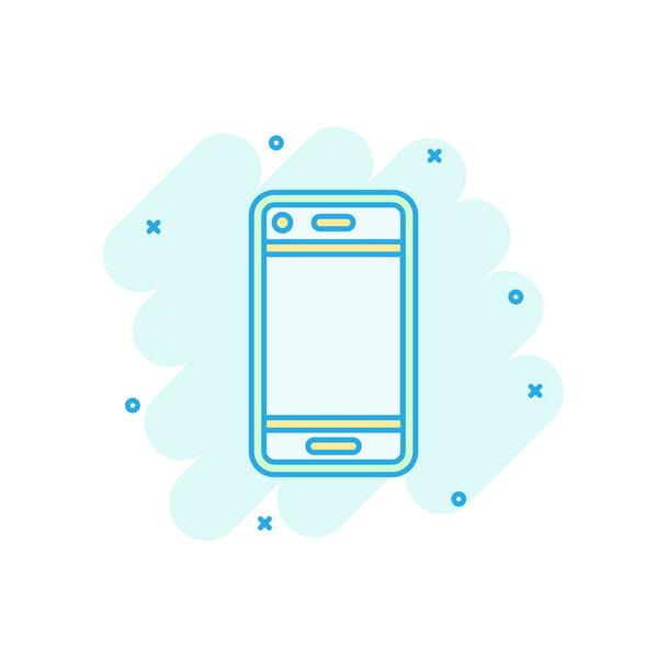Phone device sign icon in comic style. Smartphone vector cartoon - Vector, Image