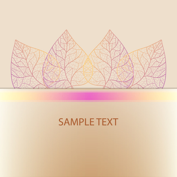 Ornamental background with art autumn leaves. Layered vector. - Vector, Image