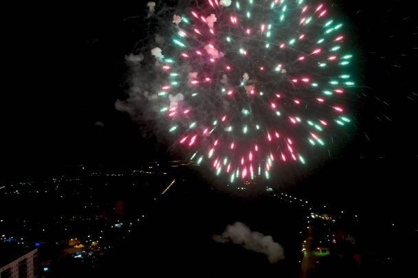 Nieuw jaar vuurwerk, Binnenaanzicht van vuurwerk - Foto, afbeelding