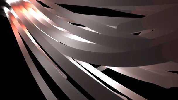 Animación abstracta de haz blanco de ondas que aparecen en el fondo negro y cambian su color. Animación. Animación colorida dinámica en el fondo negro
 - Foto, Imagen