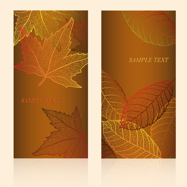 Carte modèle abstraite avec feuilles d'automne et votre texte pour arrière-plan. Vecteur en couches
. - Vecteur, image