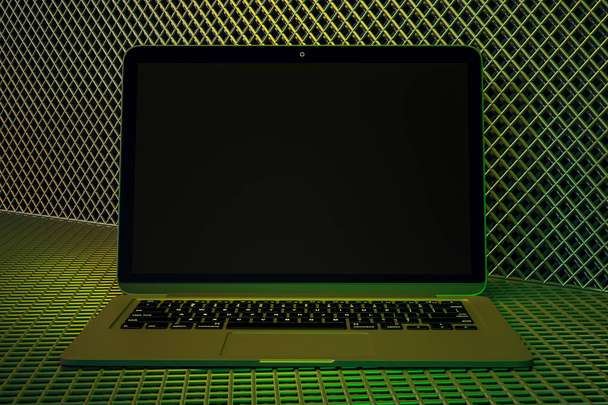 Blank black laptop screen  - Foto, Bild