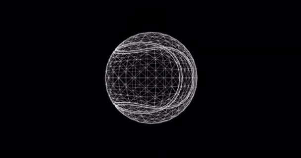 Hologram obrazovka tenisového míčku v rotaci, 3D objekt, smyčka - Záběry, video