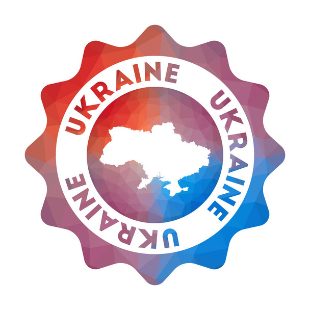 Ukraine low poly logo Colorful gradient travel logo of the country in geometric style Multicolored - Vector, Image