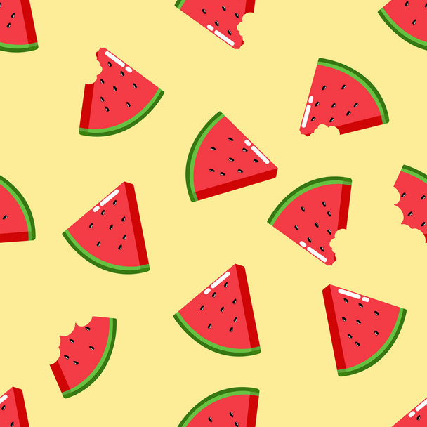 fruit Watermelon seamless pattern vector illustration yellows background - ベクター画像
