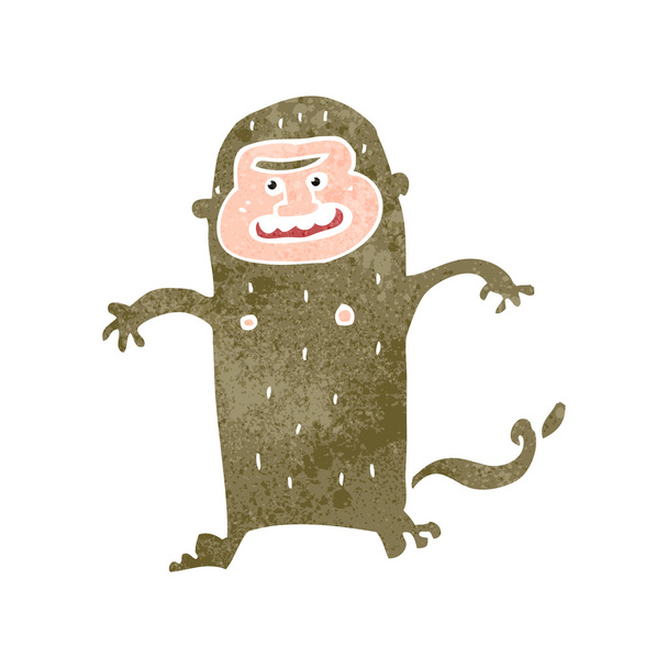 Retro divertido mono de dibujos animados
 - Vector, Imagen