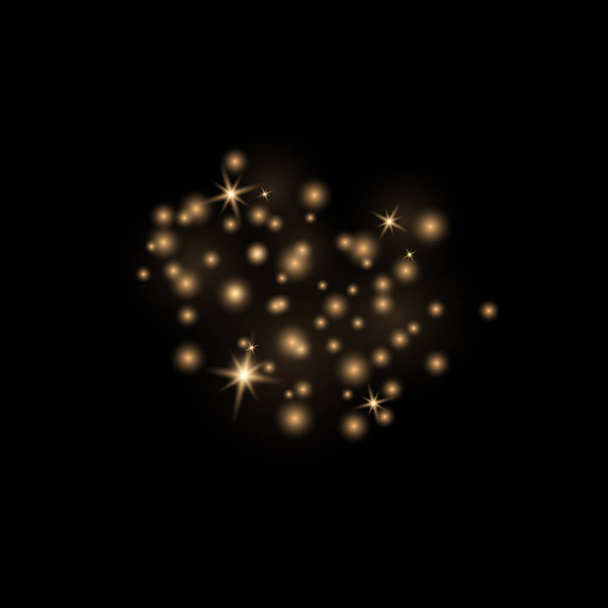 A por szikrák és arany csillag - Vektor, kép