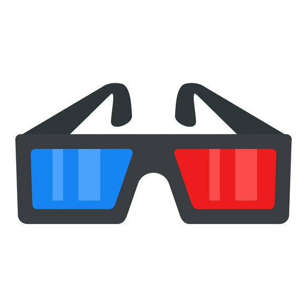 3d cinema glasses icon, flat style - ベクター画像
