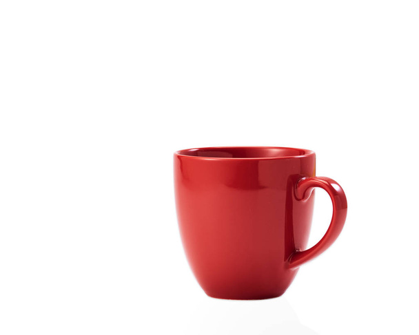 red ceramic mug on white background - Photo, Image